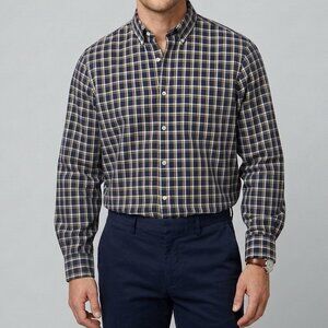 NWT J Crew Flex Navy Plaid Cotton Button Down Shirt